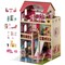 Wooden Dollhouse With Led Light Furniture Accessories 3 Levels 5 Rooms Ages 3+